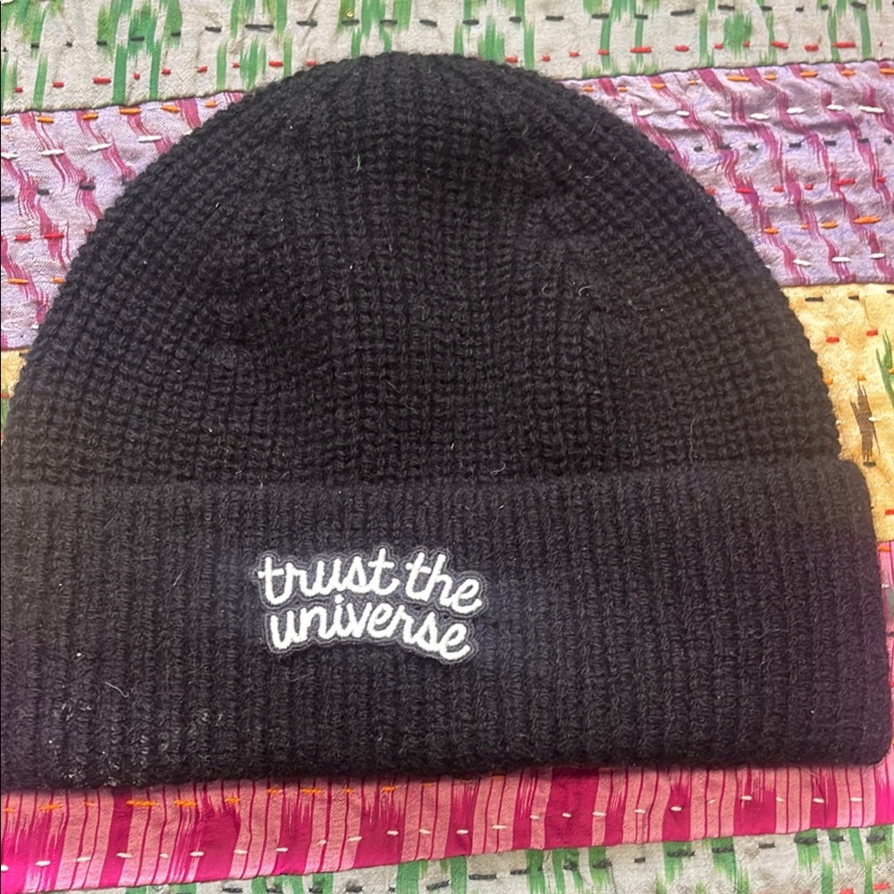 Black Trust the Universe Beanie